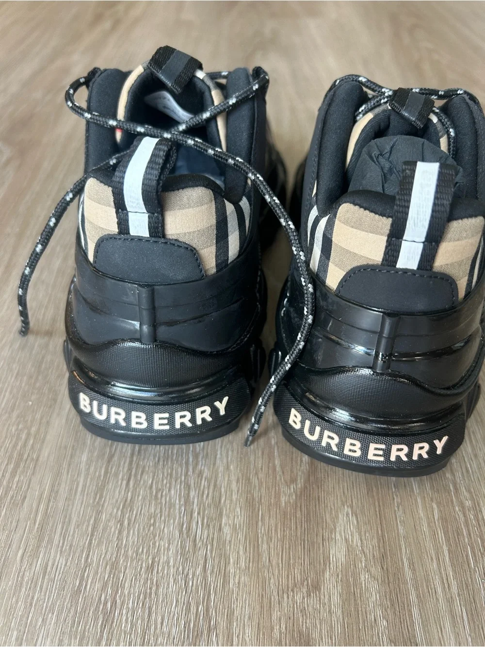 Burberry Black, Red & Beige Arthur Sneakers